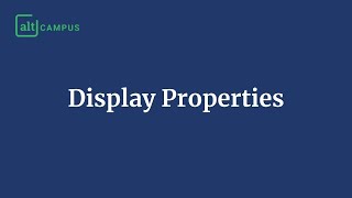 CSS Display Properties
