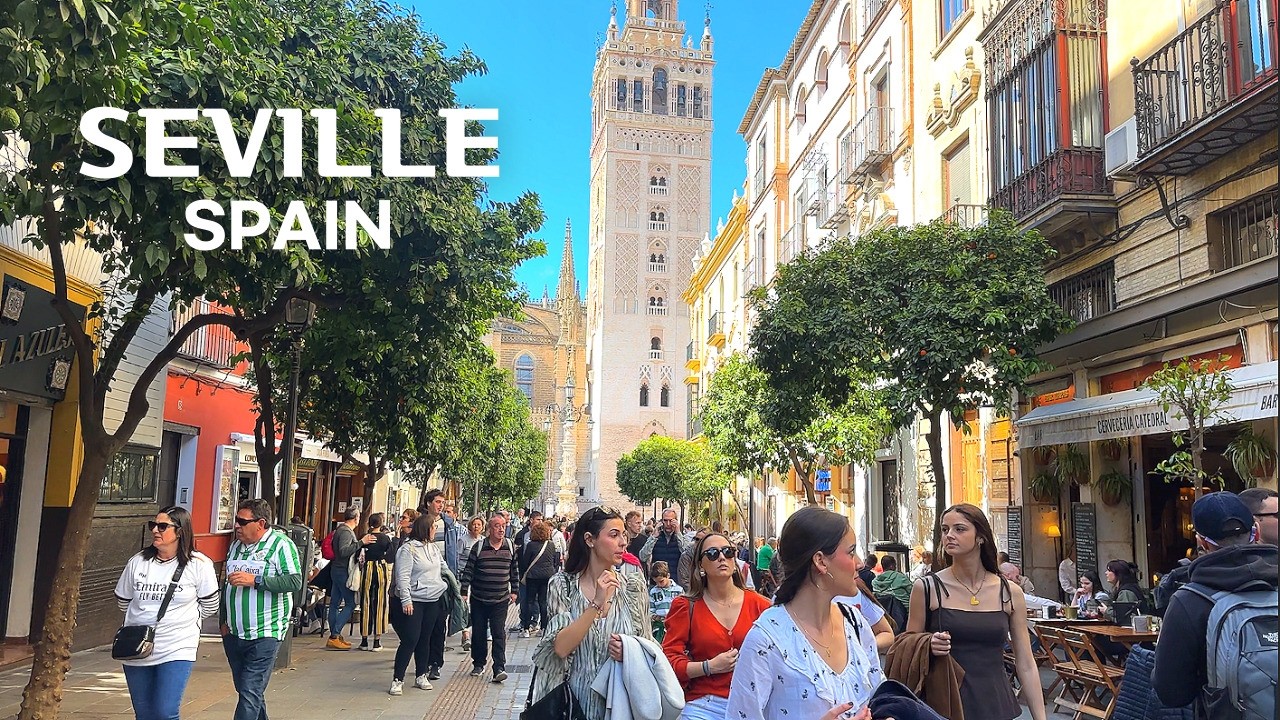 [4K]🇪🇸 Живая и прекрасная весенняя суббота в Севилье💃, Испания | 2025
