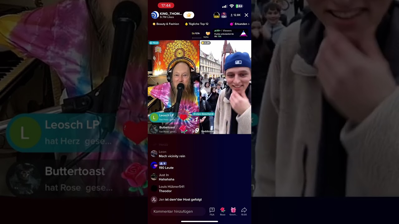 Freddi macht show mit 100 Leuten in Würzburg und Thomas freut sich