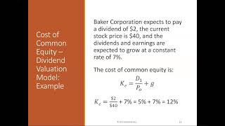 Chapter 11 - Cost of Capital Lecture