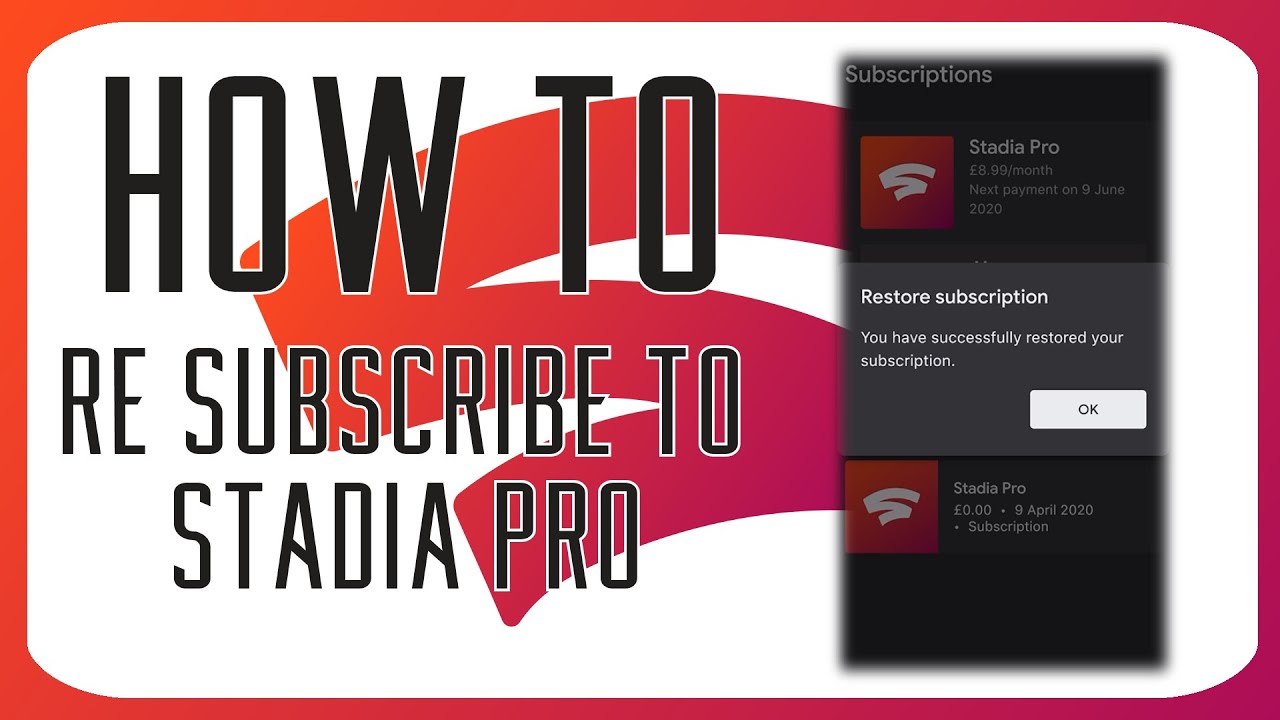 STADIA HOW TO: Re Subscribe To Stadia Pro