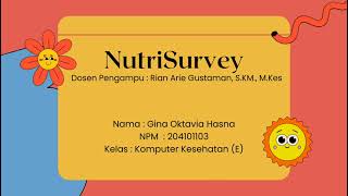 Tutorial cara menggunakan Menu "Food" pada Aplikasi NutriSurvey