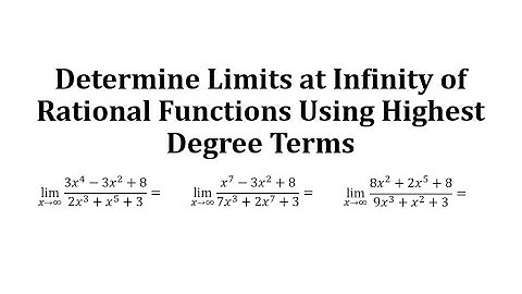 Determine Limits at Infinity of Rational Functions Using Highest Degree Terms