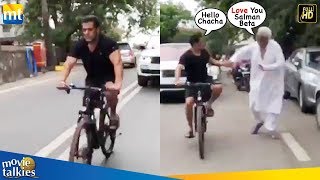 Salman Khan Shows LOVE & Respect For OLD Man While Cycling On Mumbai Roads