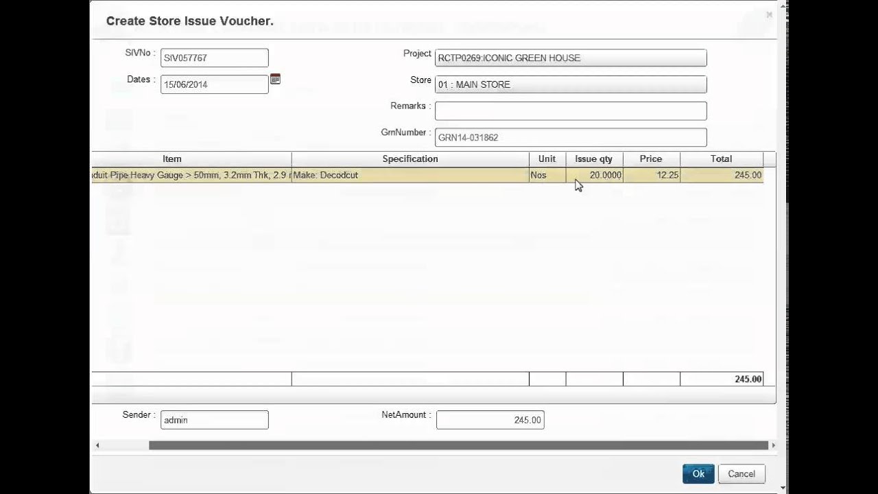 Create SIV (Store Issue Voucher). - YouTube