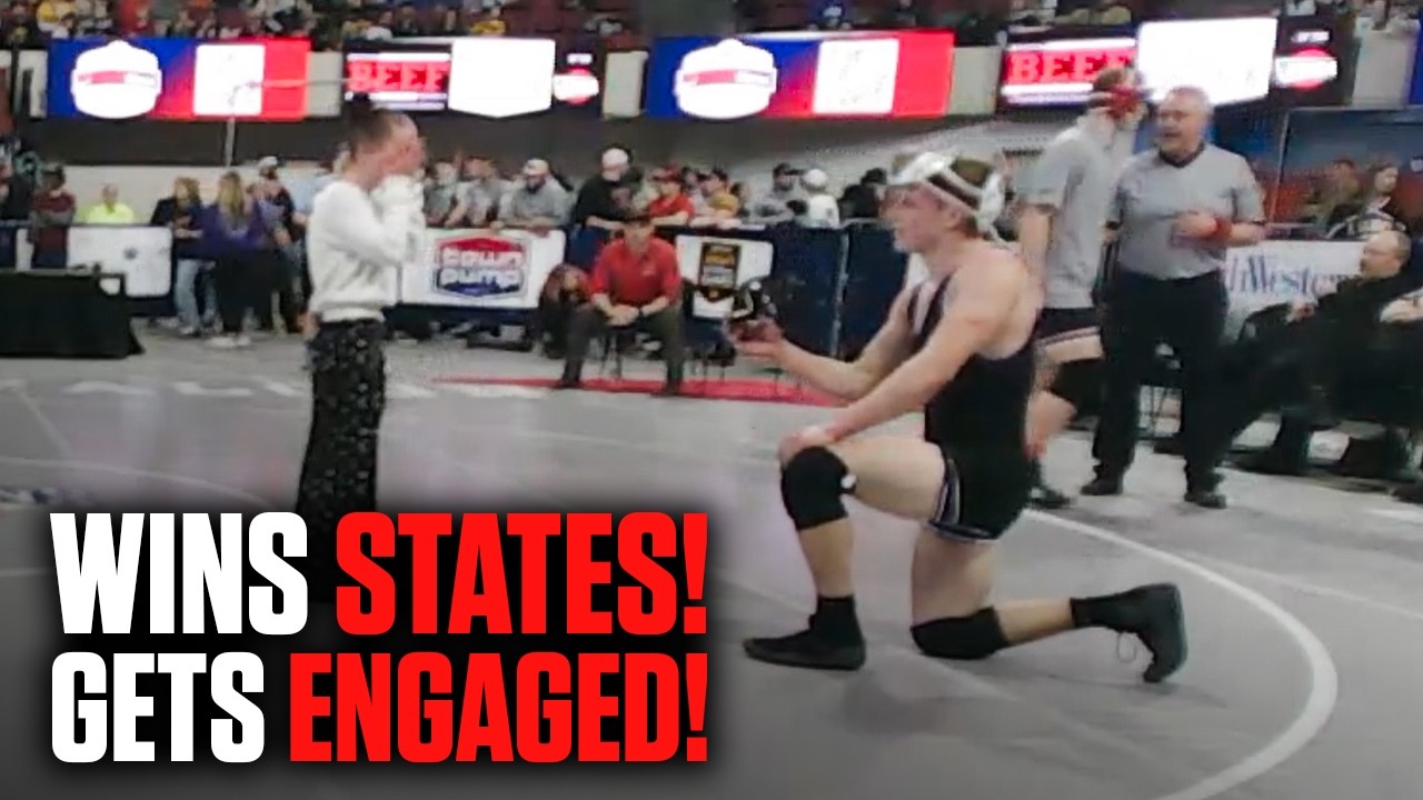 Wrestler Proposal Right After Winning Montana State Title! #statechampionships