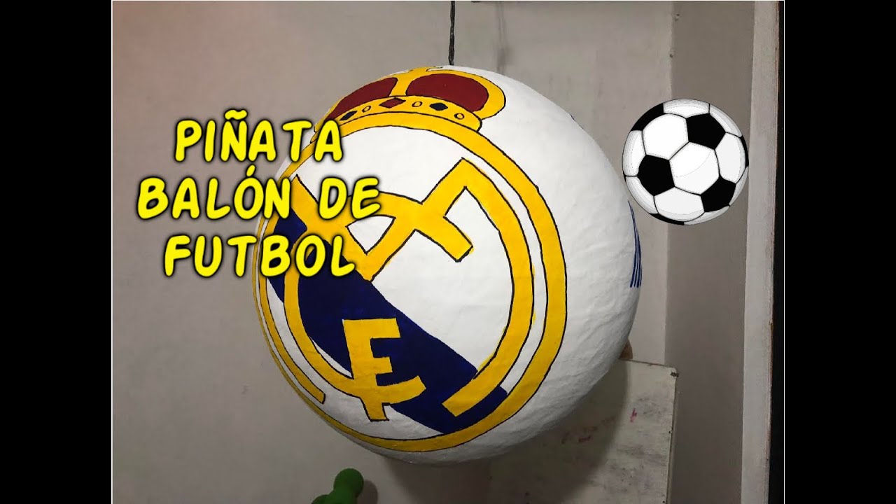 DIY Piñata Balón de Fútbol - Real Madrid #piñatas #piñatabalon  #piñatafutbol 