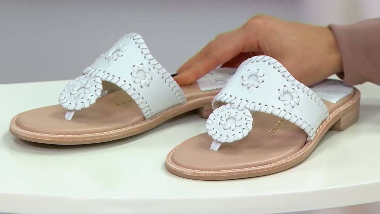 Сандалии Jack Rogers Jacks II Leather Flat Thong на QVC