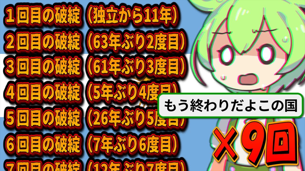 9回の破綻で先進国から途上国に没落し、未来の日本と呼ばれている国  -前編-【ずんだもん＆ゆっくり解説】