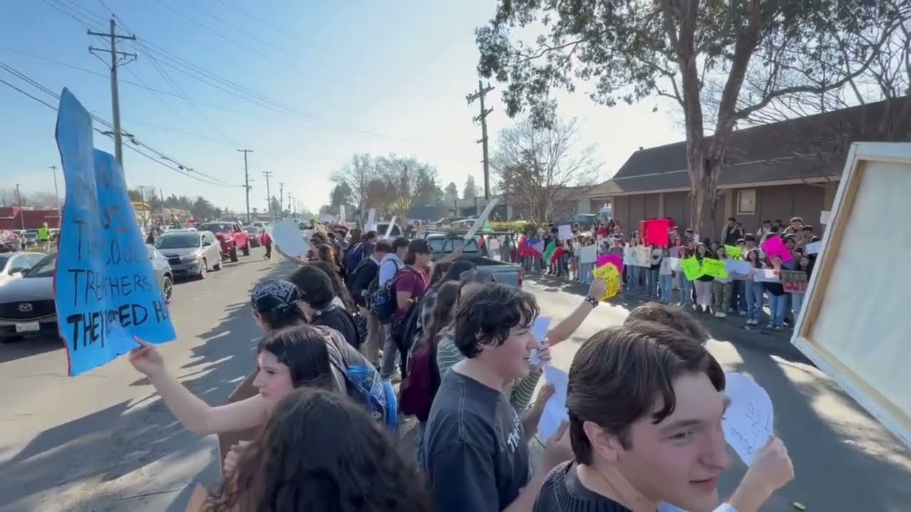 Thousands of Napa students stage walkout over ICE actions
