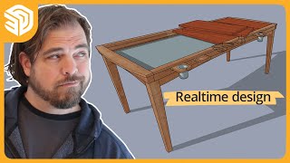 3D Modeling a Gaming Table LIVE in SketchUp