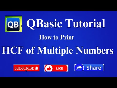 How to Find HCF of Multiple numbers in QBasic ||Print HCF in QBasic in Hindi