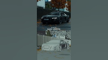 3D car cinematic scene, Before after😎 #blender #vfx #3d #car #audi