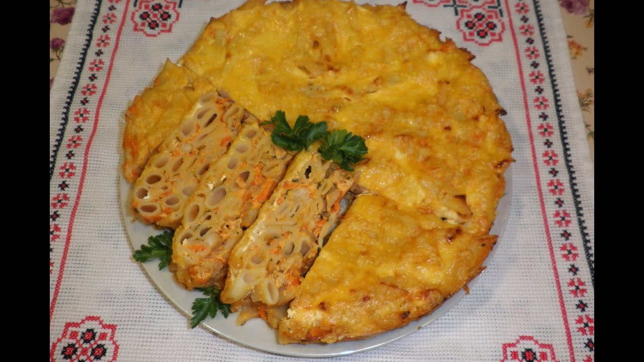 Запеканка из макарон с творогом и мясом / Запіканка з макарон /Макароны ...