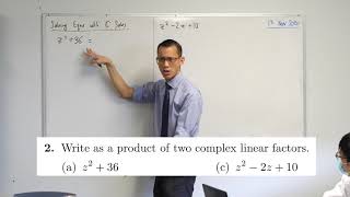 Equations with Complex Solutions (2 of 2: Solving & factorising)
