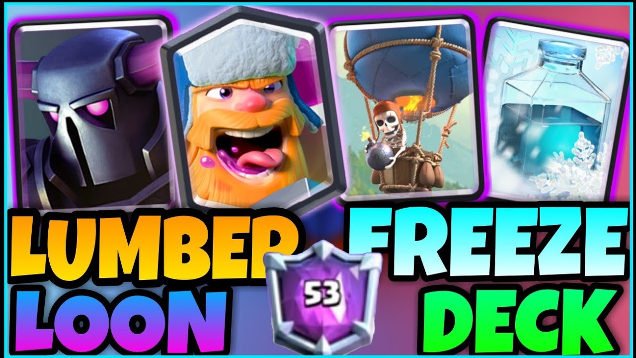 TOP 50 LADDER W/ PEKKA LUMBERLOON FREEZE DECK CLASH ROYALE YouTube