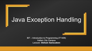 BIT - UCSC - Java Exception Handling (Bilingual: English & Tamil)