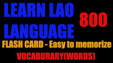 Learn Lao language 101 - Vocabulary 800 (Lesson 3)