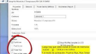 Fourtec: MicroLite Setup Options Spanish