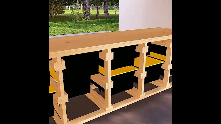 Modular DIY Tote Rack Workbench Plans 27-Gallon Bins #ad #workbench #garagestorage #woodworking #diy