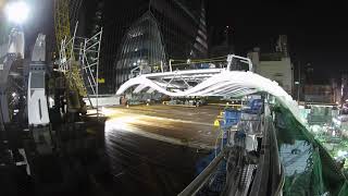 東京メトロ、銀座線渋谷駅屋根スライド工事（その1）