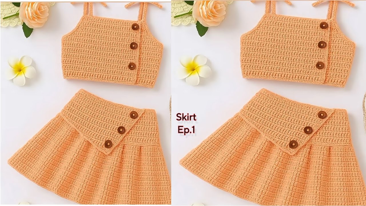 Вязание крючком для начинающих || Юбка крючком для девочки || Детское платье крючком || Часть 1