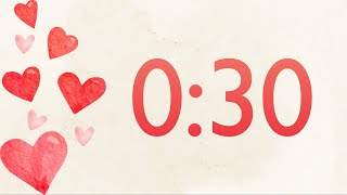 30 Second Fun Valentine's Heart Timer (Harp Tones at End)