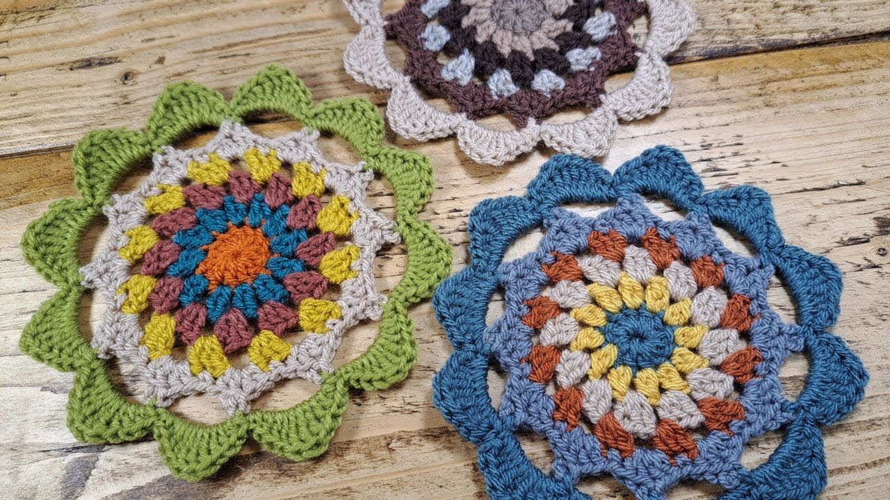 Easy Crochet Mandala Tutorial | Relaxing DIY Scrap Yarn Project with 6 Colours