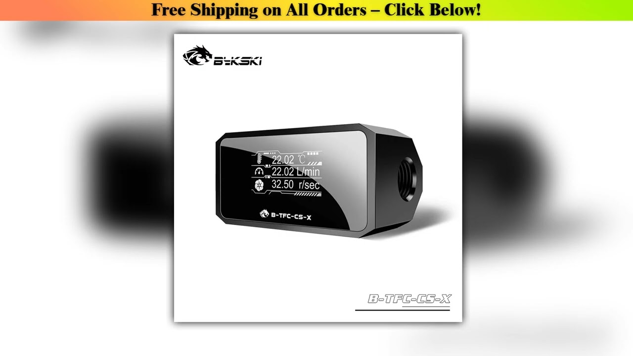 Bykski Thermometer Water Cooling System Monitor Flowmeter Leaking Pump Speed Alarm RPM Temperature