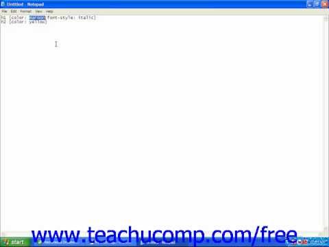 HTML Tutorial Creating an External CSS Training Lesson 10.2