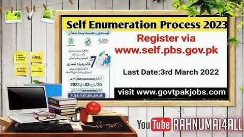 Self Enumeration Process 2023 | Detailed step by step instructions | 7th Digital Census of Pakistan