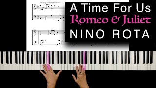 Romeo & Juliet - A Time for Us - Nino Rota - Piano Tutorial with sheet music Resimi
