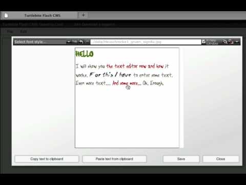 Flash CMS: Rich Text Editing