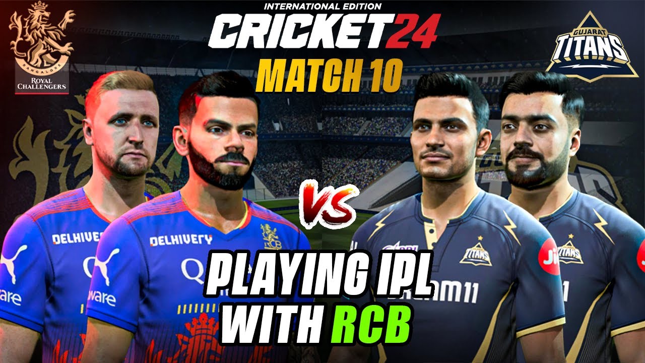 RCB vs GT - Difficult Pitch😶🔥- Playing IPL as RCB in Cricket 24