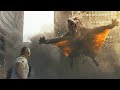 Giant flying wolf  george vs ralph vs lizzie  final battle scene  rampage 2018 movie clip