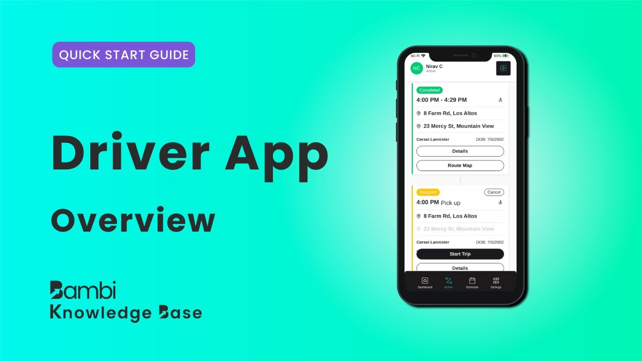 Bambi — Mobile Driver App Run-through