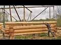 Building Off Grid Log Cabin - Ep 15 / Log Cabin Walls