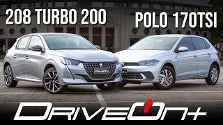 Peugeot 208 Turbo 200 vs. Volkswagen Polo 170 TSI | Comparamos os hatches 1.0 turbo 3 cilindros