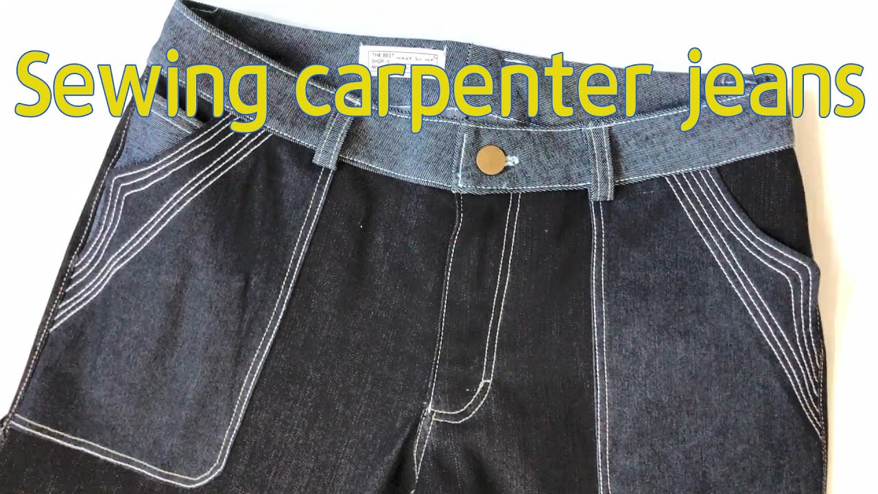 making, sewing carpenter jeans, pants, 청바지 만들기 YouTube