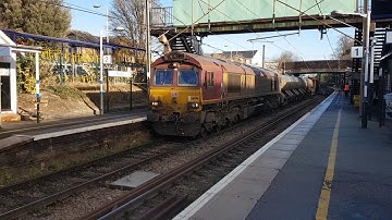 DB class 66s on RHTT at Royston