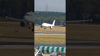 Avion Express A320 (9H-MLA) touching down on 23L at Düsseldorf Airport. #aviation #planespotting