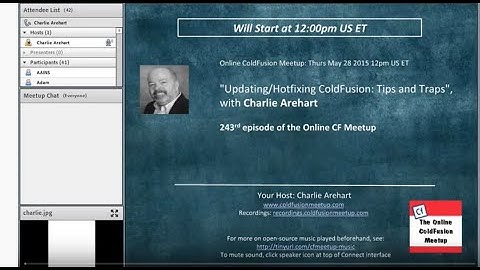 "Updating/Hotfixing ColdFusion: Tips Traps", with Charlie Arehart -- CFMeetup #243