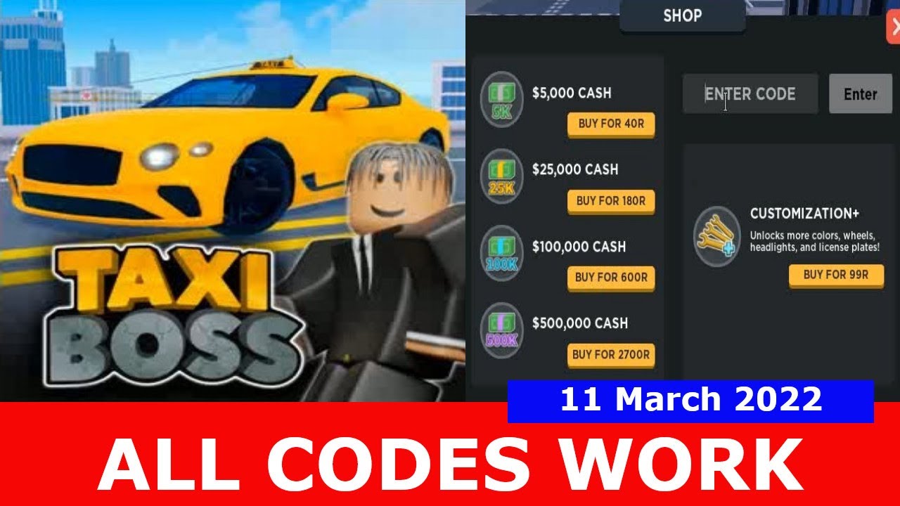 Roblox Taxi Boss – codes for free cash (December 2023) - Xfire