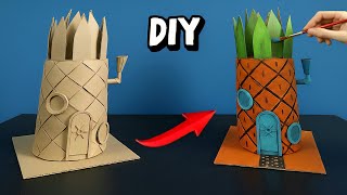 DIY SpongeBob Pineapple House | Cardboard Craft Tutorial
