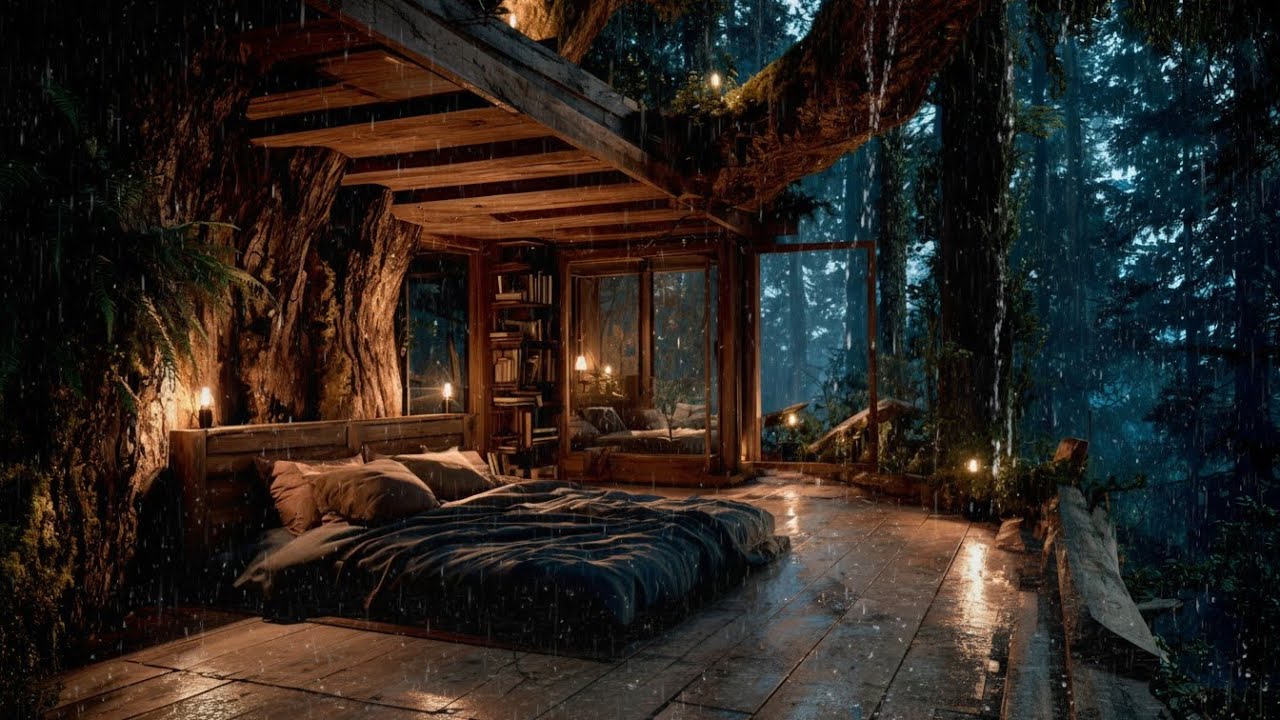 Gentle Night Rain in the Deep Forest 🌧️| Relax & Deep Sleep
