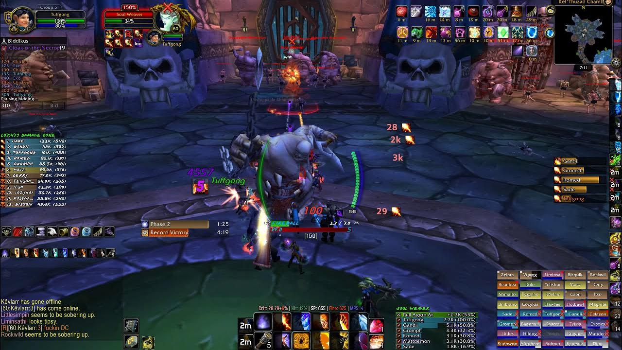 World Of Warcraft Classic Naxxramas Kel'Thuzad Fire Mage PoV (DMF