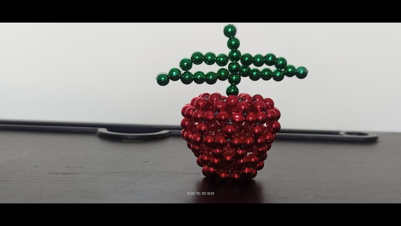 How to make Beaded Apple | मोती से बना सेब | #diy #pearl #moti work