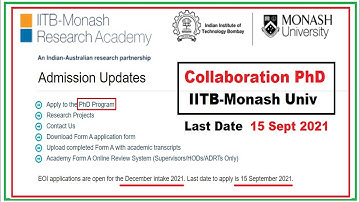Collaboration PhD | IIT Bombay Monash Research Academy | Foreign Admission  | Dr Vijayender