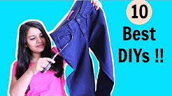10 DIYS from OLD JEANS | Recycle / Reconstruct Old Denim. ( Must Try DIYS this Holiday ), HOW TO MAKE OLD JEANS INTO SHORTS!, 8 Creative DIY Ways HOW TO REUSE / RECYCLE OLD JEANS, DIY: TRANSFORMING OLD JEANS INTO A SKIRT | rachspeed, DIY Rectangular Backpack from Old Jeans