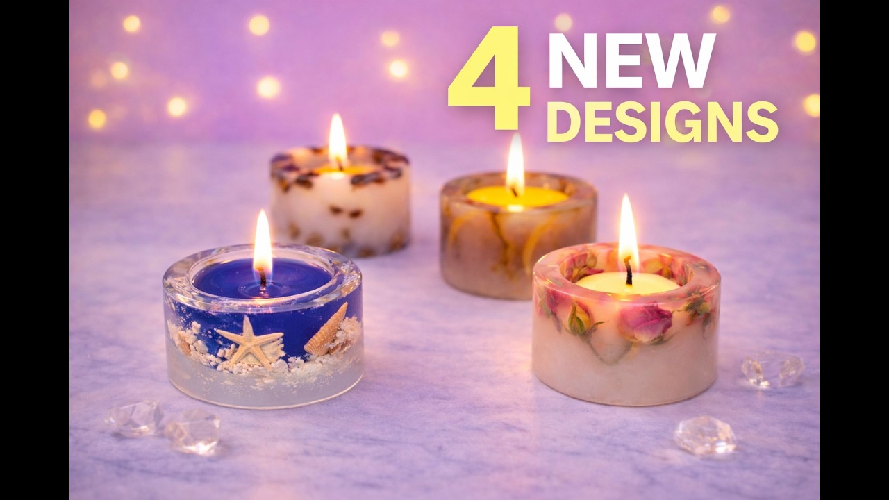 DIY Candle Making|4 Stunning Gift Candles Using One Mold (Part 2)